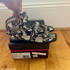 Vince Camuto snake print flat sandals
